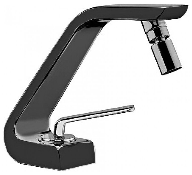 Смеситель для биде Webert Wolo WO840102 Черный матовый с ручкой хром