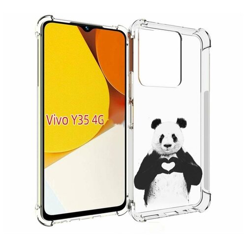 Чехол MyPads Влюбленная панда для Vivo Y35 4G 2022 / Vivo Y22 задняя-панель-накладка-бампер