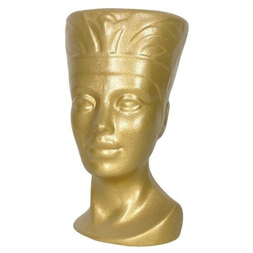 Кашпо для цветка Голова Нефертити золото