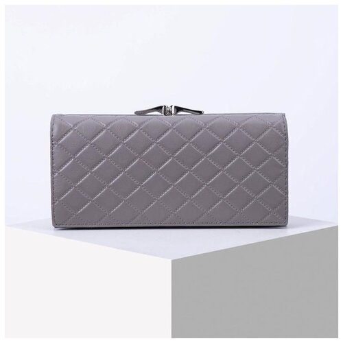 фото Кошелек жен 03-01-01, 19*3*9 см, 3 отд, д/карт, д/монет, 2 отд рамка, серый 6491243 сима-ленд