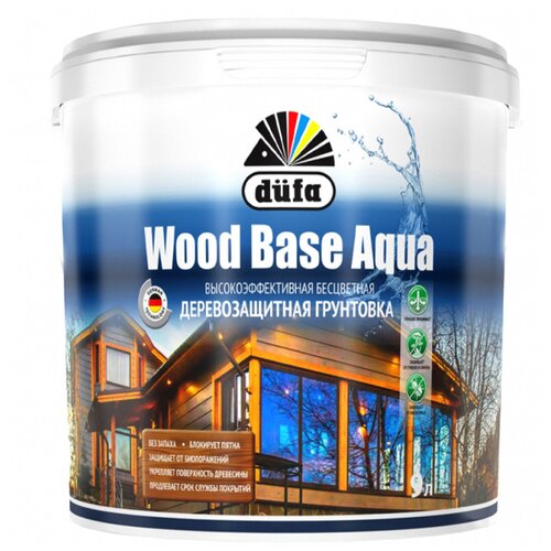 Грунт для защиты древесины Dufa Wood Base Aqua бесцветная 0,9 л. dufa wood base дюфа вуд бейс с биоцидом грунт для защиты древесины бесцветная 10л