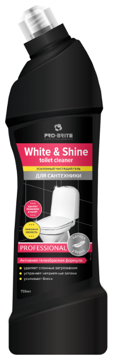 Гель для сантехники White & Shine Toilet Cleaner Лимонная свежесть Pro-Brite