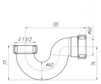 Сифон Ани для ванны пластик 1 1/2", с выходом для подключения к канализации 40мм , 1 шт - фотография № 2