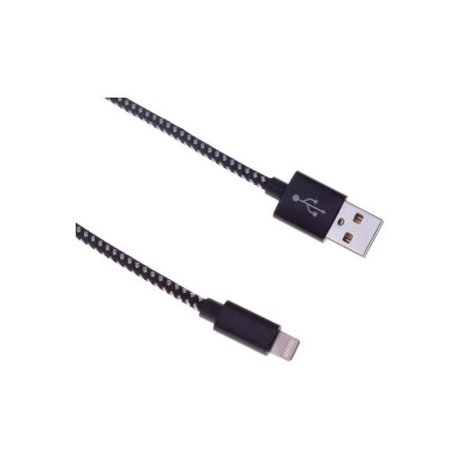 Кабель Buro USB - Apple Lightning (BHP RET LGHT-B-BR), 1 м, черный кабель usb buro bhp ret lght w lightning 1м белый