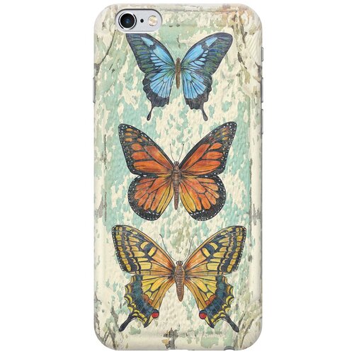 фото Re:paчехол - накладка artcolor для apple iphone 6s / 6 с принтом "три бабочки"