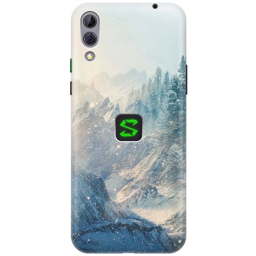 фото Cиликоновый чехол на xiaomi black shark 2 / сяоми блэк шарк 2 с принтом "снежные горы и лес" gosso