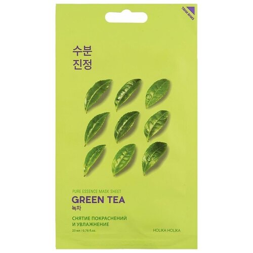 Противовоспалительная тканевая маска Pure Essence Mask Sheet Green Tea, зеленый чай