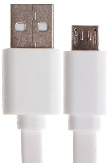 Кабель MAXVI MC-01F USB - microUSB, 1 м, 1 шт., белый - фотография № 5