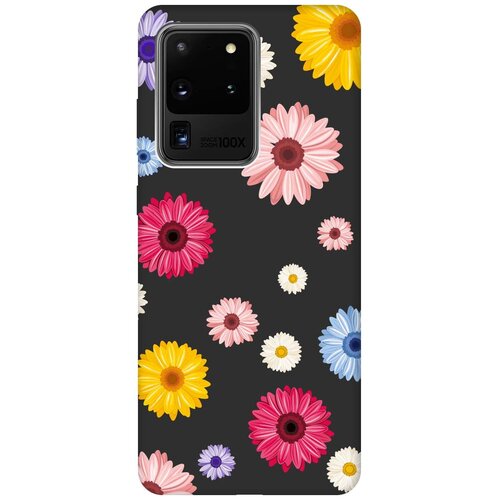 фото Re:pa чехол - накладка soft sense для samsung galaxy s20 ultra с 3d принтом "gerberas" черный
