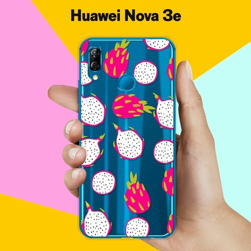 Силиконовый чехол Питайя на Huawei Nova 3e силиконовый чехол на huawei nova 10 хуавей нова 10 девушка с сиреневым рюкзаком прозрачный