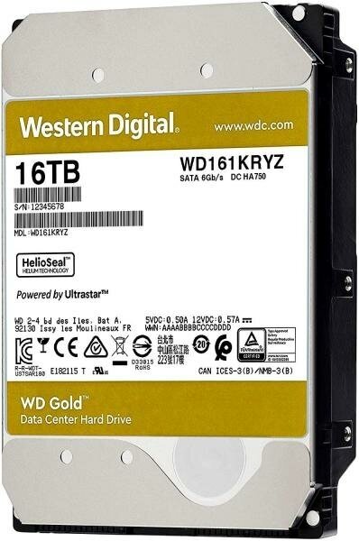 Жесткий диск 3.5 16 Tb 7200 rpm 512 Mb cache Western Digital WD161KRYZ SATA III 6 Gb/s