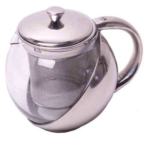 фото Kamille заварочный чайник 1624, 0.5 л, серебристый/прозрачный