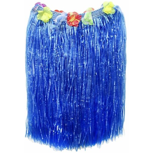 Юбка гавайская с цветами синяя гавайская хула 60 см юбка гавайская с цветами сиреневая гавайская хула 60 см