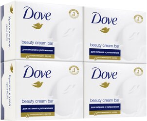 Dove Крем-мыло кусковое Красота и уход, 4 шт., 100 г