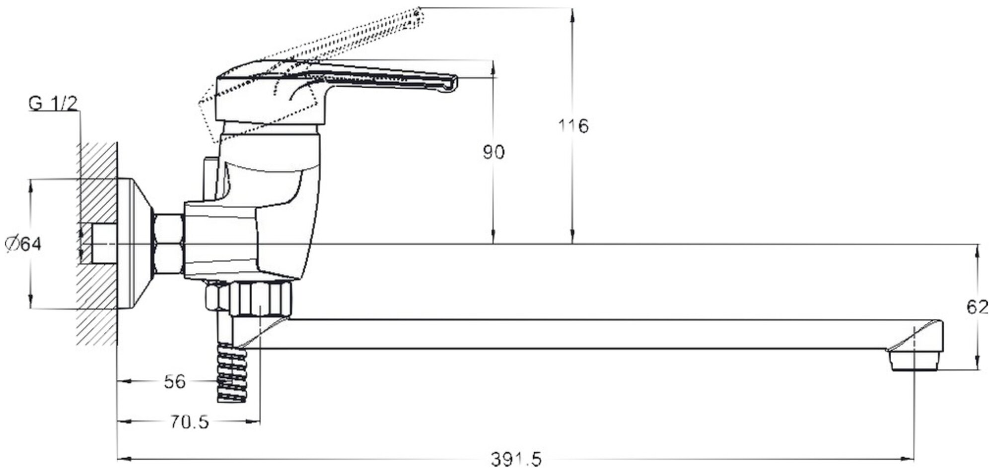 Смеситель Solone для ванны SIT7-A182 - фотография № 2