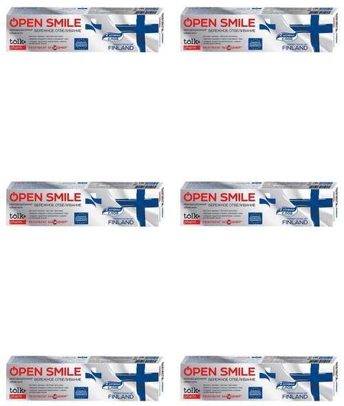 TOLK Зубная Паста Open smile TRADITIONS OF FINLAND инновационная, 100 г, 6 штук