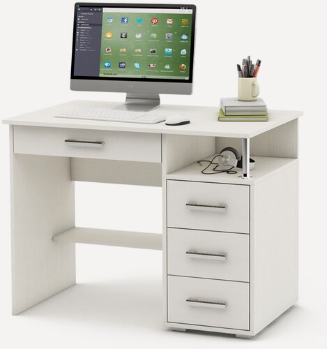 Изображение товара Стол компьютерный, письменный "Амбер (Реал) 3Я", с ящиками, ЛДСП, 97x60x75 см