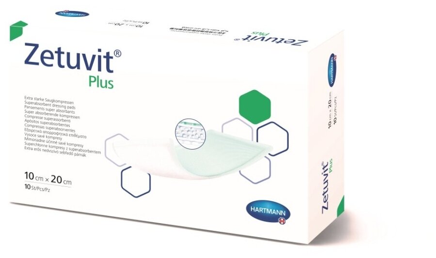 Zetuvit Plus / Цетувит Плюс - стерильная впитывающая повязка, 10х20 см