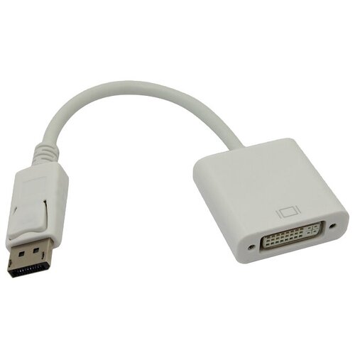 Кабель Telecom DisplayPort - DVI-F (TA557), 0.2 м, белый кабель telecom displayport dvi d ta668 1 8 м черный