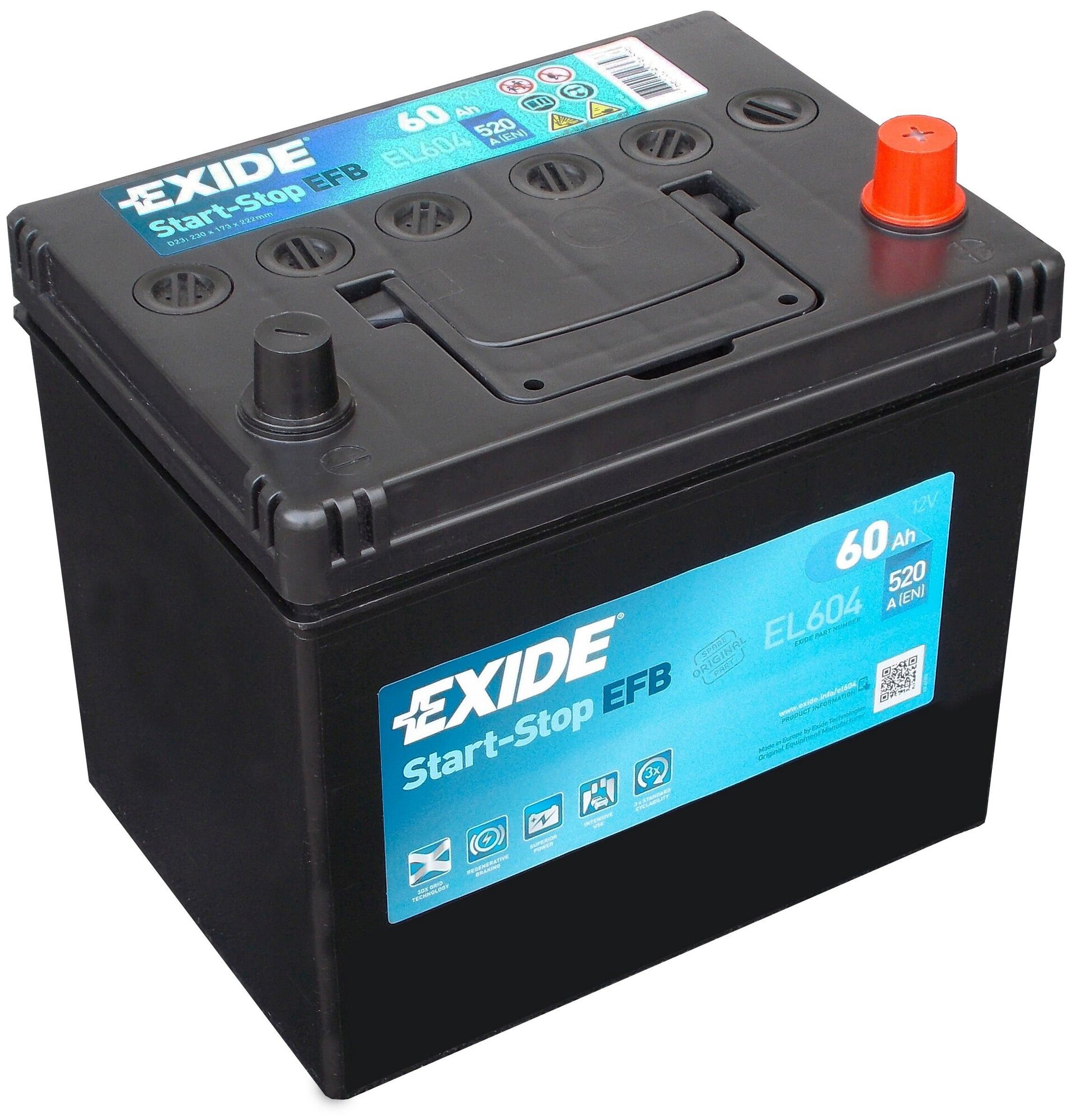 Автомобильный аккумулятор Exide Start-Stop EFB EL604
