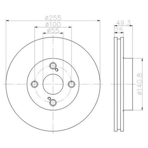 фото Тормозной диск hella 8dd 355 110-431 для toyota corolla, prius