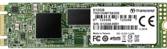 SSD диск Transcend M.2 2280 830S 512 Гб SATA III 3D NAND (TS512GMTS830S)
