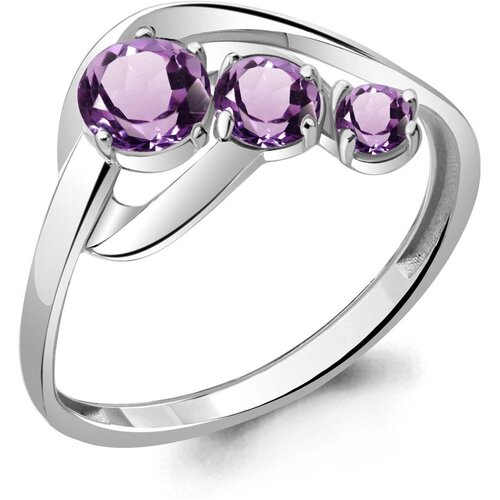 фото Серебряное кольцо aquamarine а6941604 с аметистом, размер 17,5 diamant-online