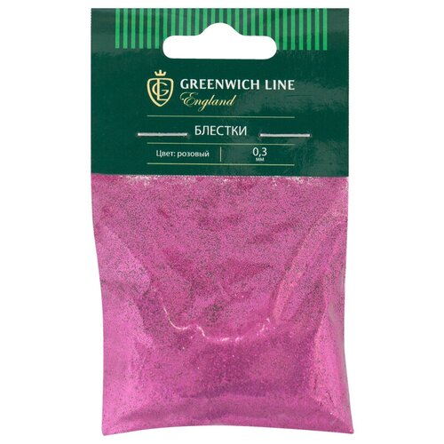 Блестки декоративные Greenwich Line. размер 0.3мм. 20г. розовый