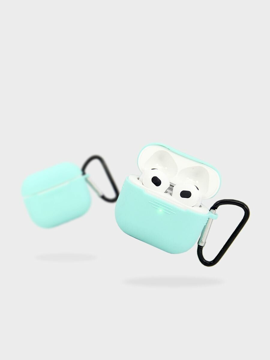 Силиконовый чехол для AirPods 3 / Чехол для наушников AirPods / Чехол для AirPods 3 Мятный