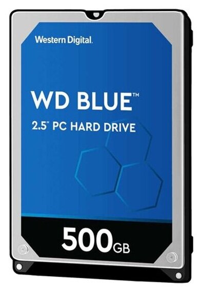 Жесткий диск 2.5" Western Digital WD Blue 500 ГБ, SATA III, 128 Mb, 5400 rpm (WD5000LPZX)