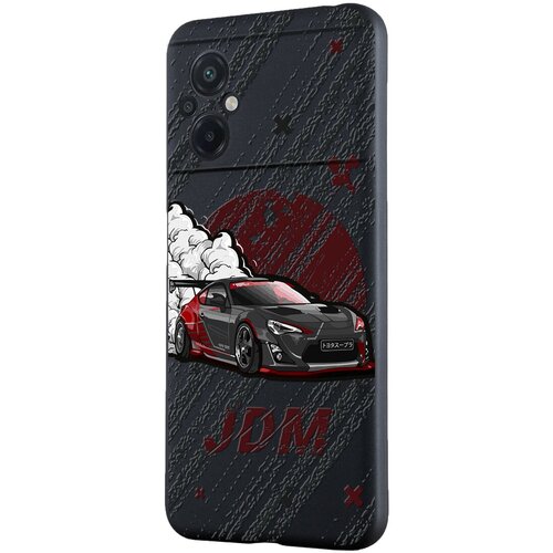 Силиконовый чехол Mcover для Poco M5 с рисунком JDM чёрная машина силиконовый чехол mcover для samsung a53 с рисунком jdm чёрная машина