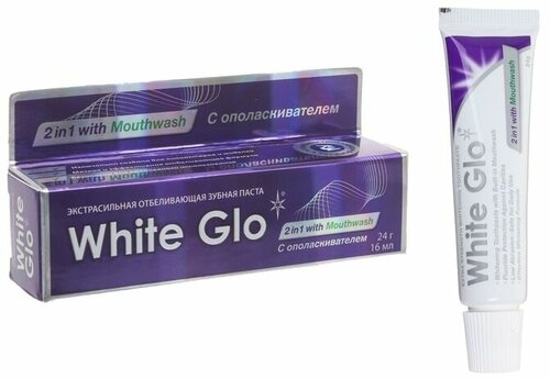 White glo Отбеливающая зубная паста White Glo «2 в 1», 24 г