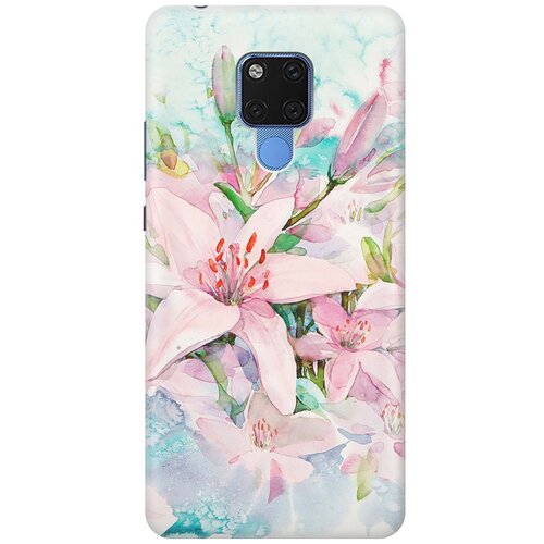 фото Re:paчехол - накладка artcolor для huawei mate 20 x с принтом "нежные розовые цветы"