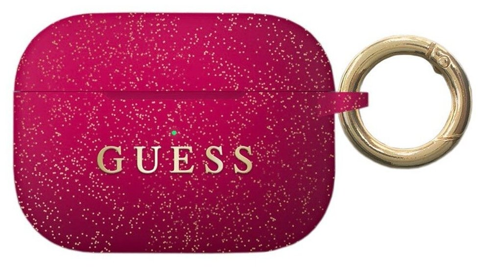 Чехол с карабином CG Mobile Guess Silicone case with ring для AirPods Pro, цвет Фуксия (GUACAPSILGLFU)