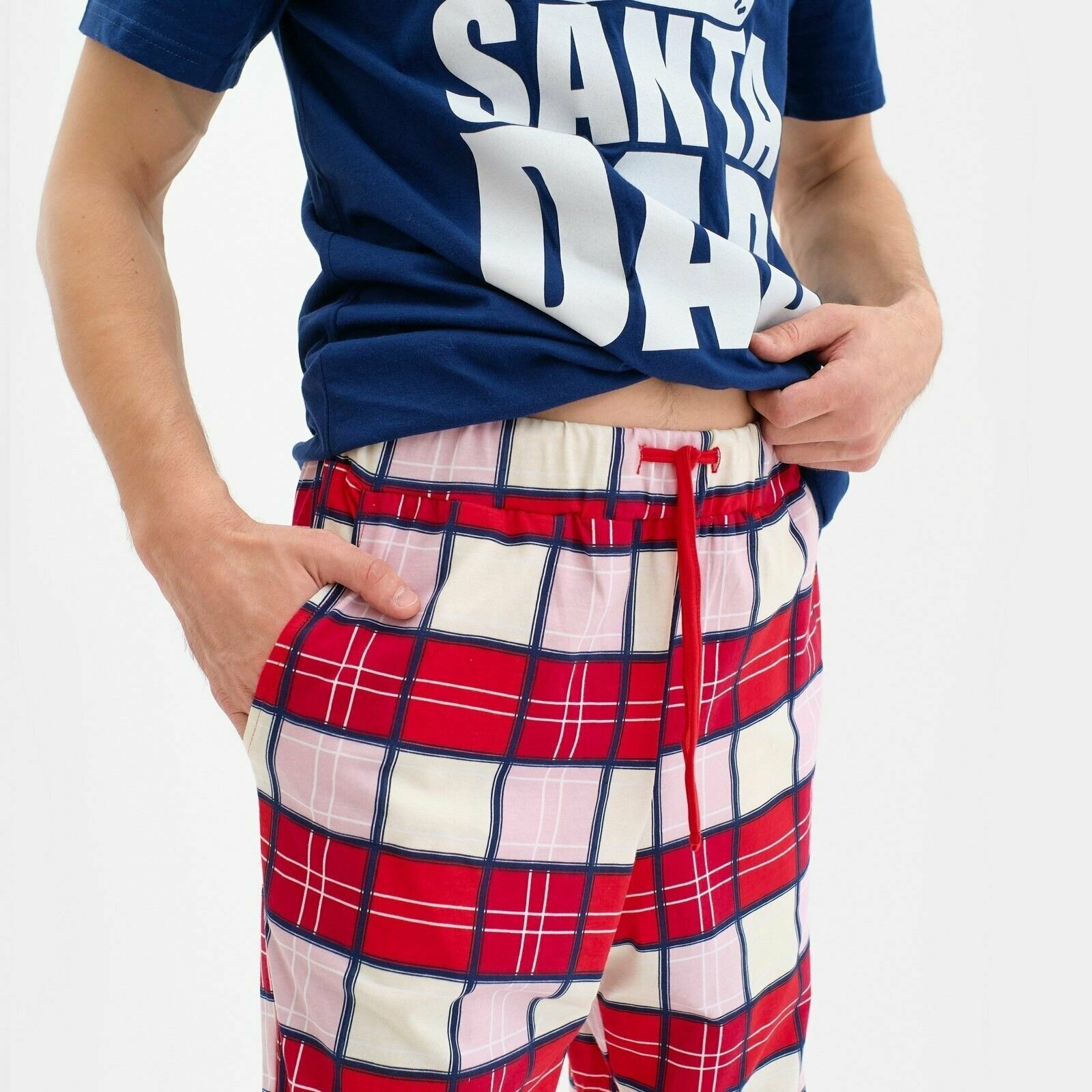 Пижама Kaftan, футболка, брюки, размер 54, красный, синий - фотография № 4