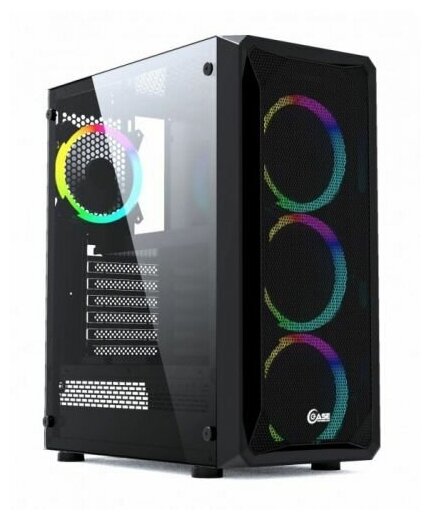 Корпус ATX Powercase Mistral Z4 Mesh RGB CMIZB-R4 чёрный, без БП, с окном, USB 3.0, 2*USB 2.0, audio