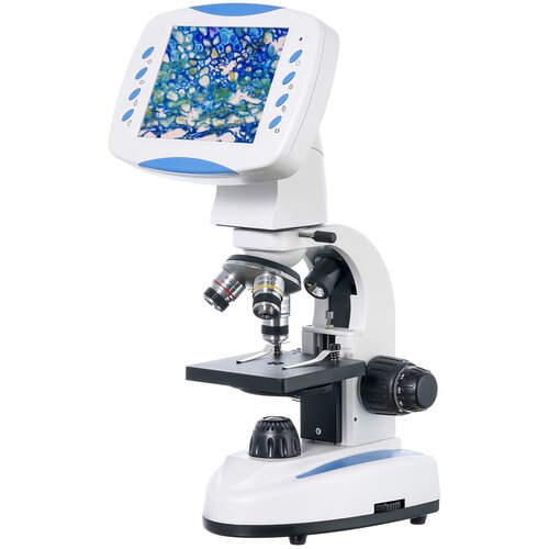 Микроскоп LEVENHUK D80L LCD белый/черный/голубой микроскоп levenhuk d400 lcd белый черный