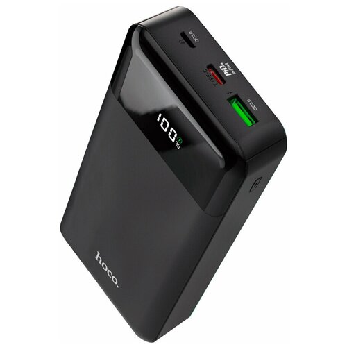 Внешний аккумулятор повер банк 20000mAh с быстрой зарядкой QC 30 PD Hoco J102A Cool Figure 20W с дисплеем USB Type C Черный для iPhone Android 254400₽
