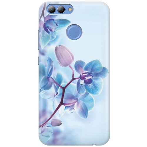 фото Cиликоновый чехол на huawei nova 2 / хуавей нова 2 с принтом "синий цветок на синем" gosso