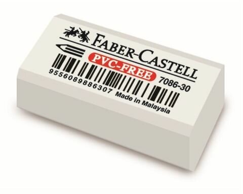 FABER-CASTELL Ластик Faber-Castell "PVC-free" 7086, 41 х 18 х 11, белый