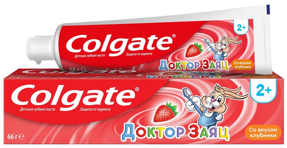 Зубная паста Colgate Доктор Заяц Вкус Клубники 2+ 50 мл