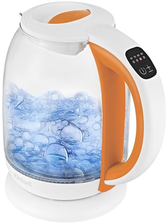 Чайник электрический Kitfort KT-6140-4 бело-оранжевый, 1.7л.