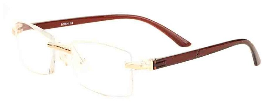 Готовые очки для чтения коричневые с диоптриями +1.00 футляр