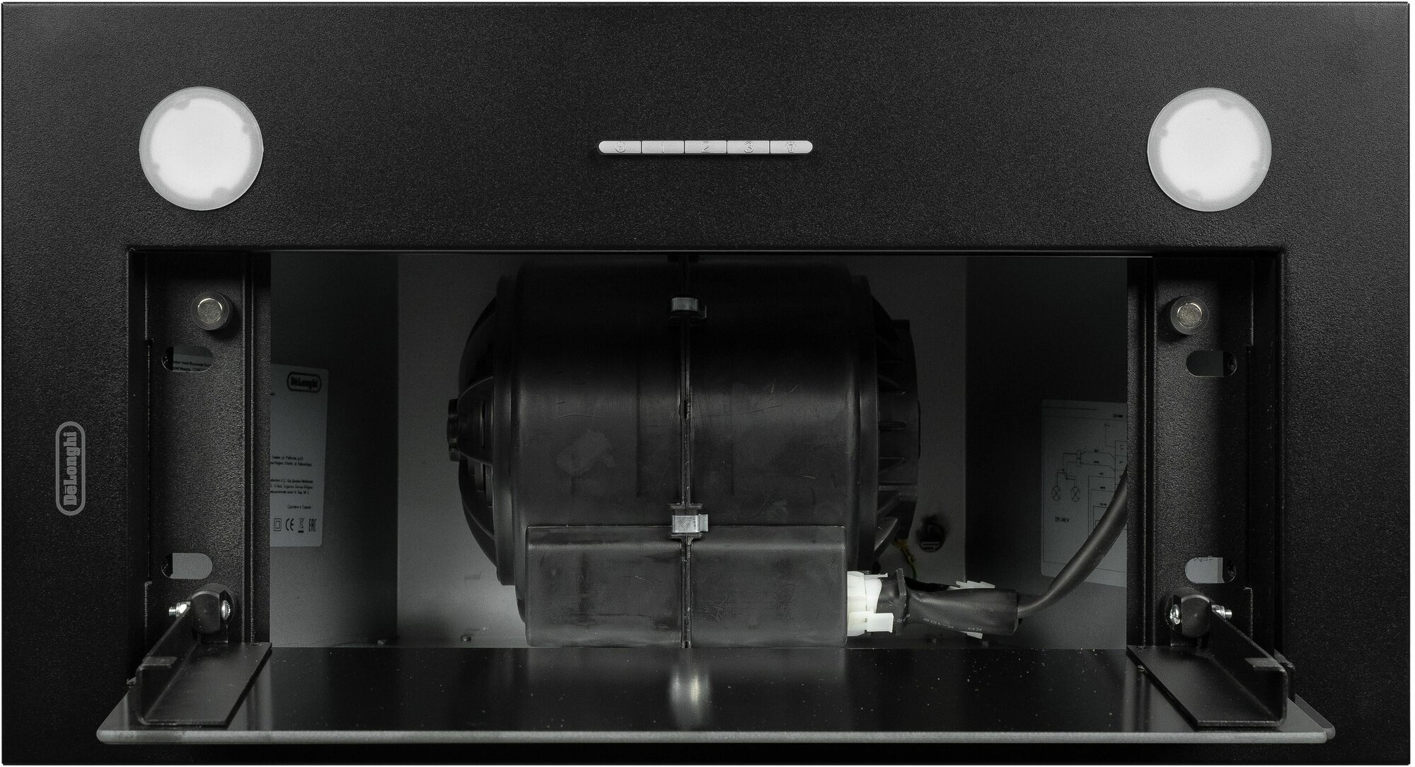 Кухонная вытяжка DeLonghi COSETTA 508 NB, полностью встраиваемая, 52 см, черная, 3 скорости, 850 м3/ч - фотография № 12