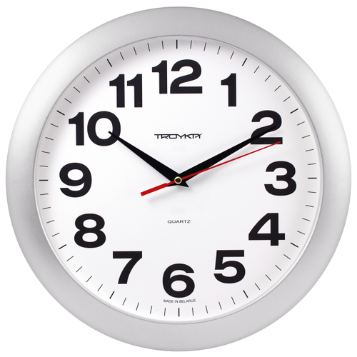 фото Часы настенные troyka, модель01, диаметр 290мм, пластик 11170100 серебро, 1049297