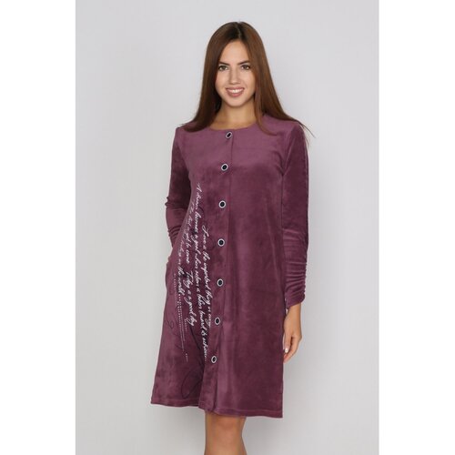Халат Style Margo, размер 44, фиолетовый халат брошка велюр бирюза