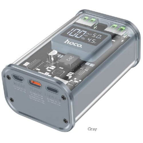 Портативный внешний аккумудятор Hoco J105 Led Dynamic Display PD 20WSCP 225W Кабель зарядки Серый 295000₽