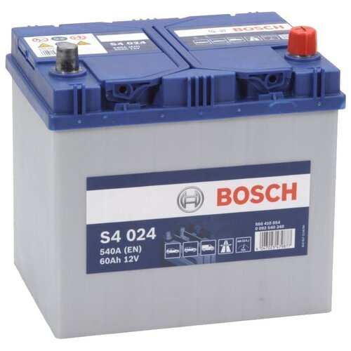 Аккумулятор автомобильный Bosch Asia Silver S4024 60 А/ч 540 A обр. пол. Азия авто (232x173x225) без бортика