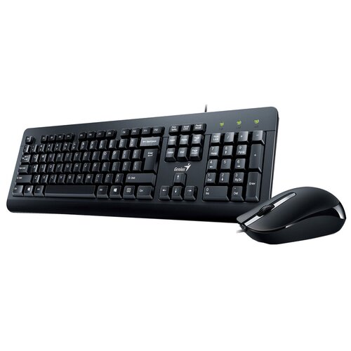 Комплект клавиатура + мышь Genius KM-160 Black USB, черный, английская/русская