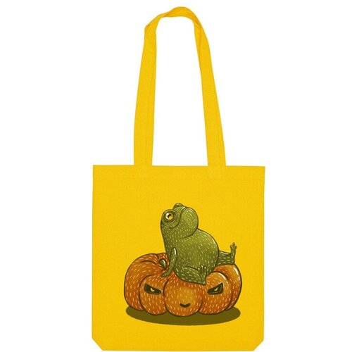 Сумка шоппер Us Basic, желтый сумка лягушка путешественница на тыкве фиолетовый